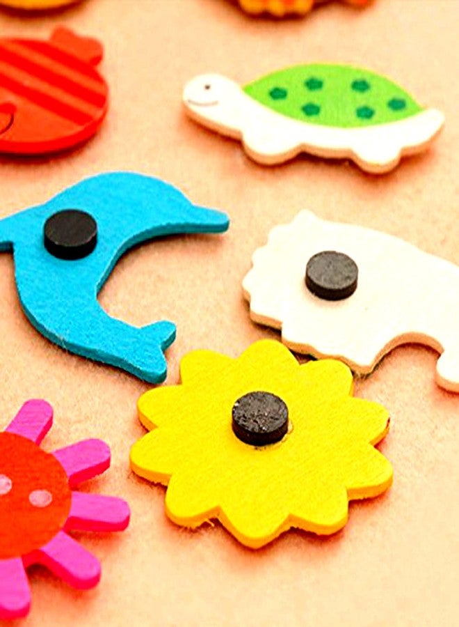 Jasol Fridge Magnets Wooden Nature Theme Magnets for Toddlers Create a Scne Magnetic PlaySet of 48 (Multicolor) - Image 5
